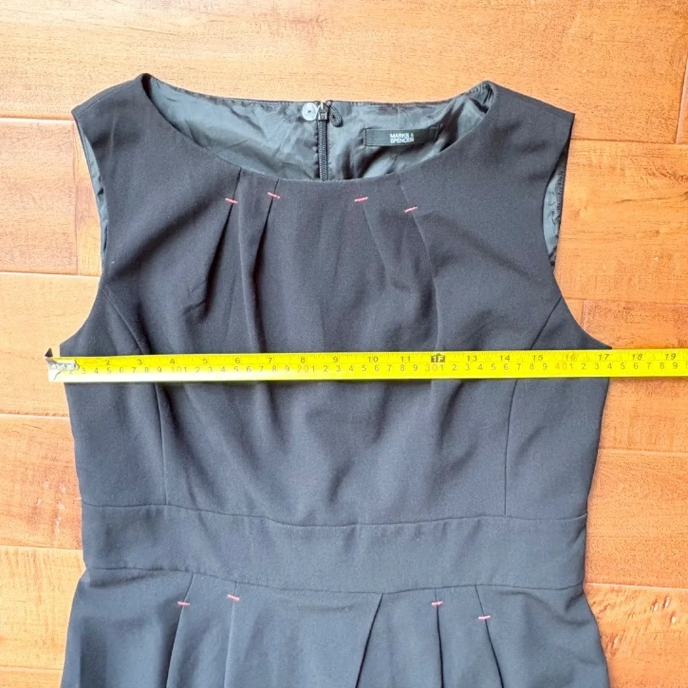 MARK & SPENCER Pleated‎ Evening Mini Dress Red Stitch UK 14